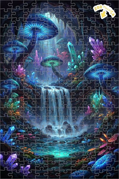 Teona Ahşap لغز خشبي بتصميم شلال كريستالي سحري بمظهر لوحة زيتية 200 قطعة 25×35