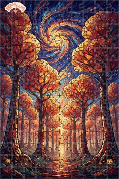 Teona Ahşap Magical Forest Sparkle Double Layer Framed Wooden Puzzle 150 Piec...