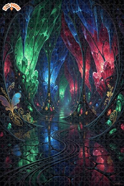 Teona Ahşap لغز خشبي بإطار من طابقين من كريستال كهوف فانتاستيك آرت 1000 قطعة ...