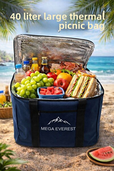 İ&A HOME 40-литрова термоизолирана чанта за храна за къмпинг и пикник, чанта-...