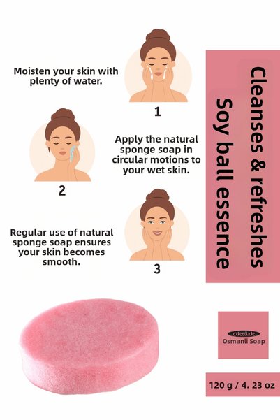 aktürk osmanli sabuni Rose Rose Extract Glycerin - Foam Bath Sponge 120 Gr