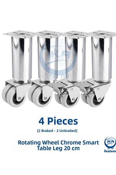 BlackBird Home Picioare de masă rotative inteligente Chrome Magic de 20 cm - ...