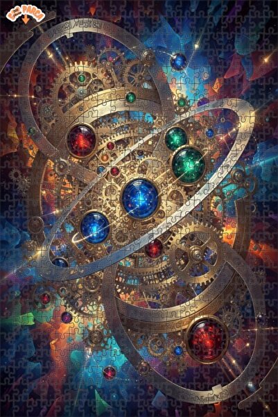 Teona Ahşap لغز خشبي مؤطر بطبقتين بمظهر لوحة زيتية يصور آلية كونية غامضة، 500...