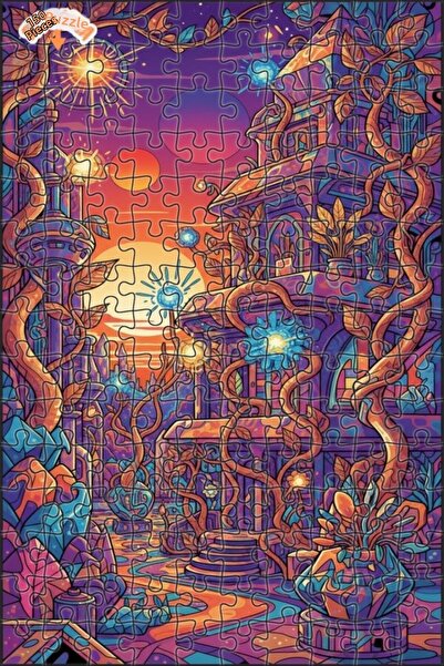 Teona Ahşap لغز خشبي بإطار من طابقين بتصميم فني حديث يشبه الأرض الخيالية 150 ...