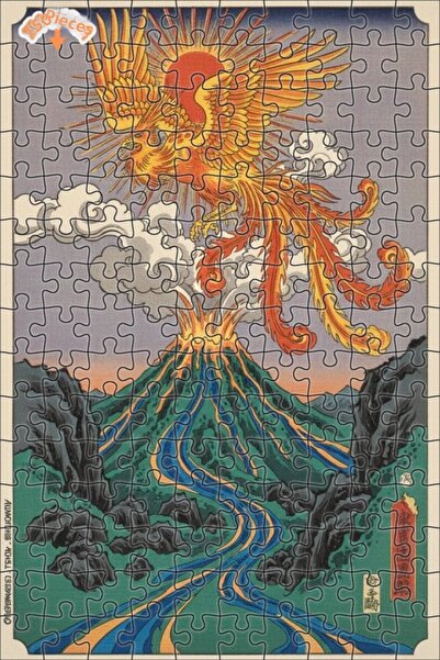 Teona Ahşap The Rise of the Firebird Oil Painting Look Double Layer Framed Wo...