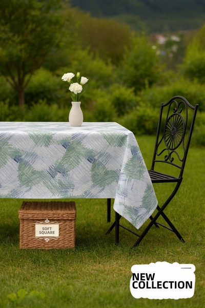 Soft Kare Față de masă din fibră PVC – ștergabilă, impermeabilă, model modern...