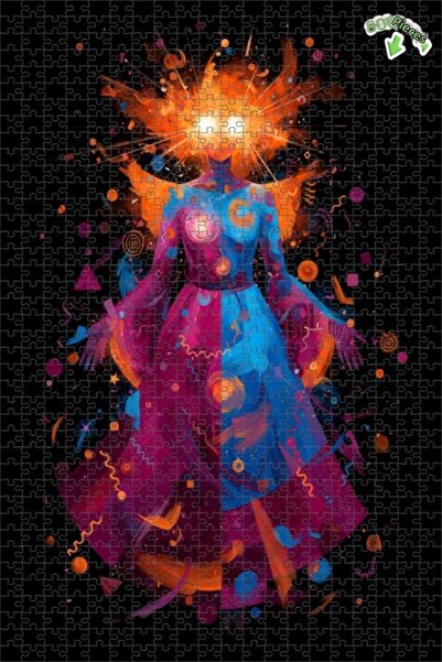 Teona Ahşap لغز خشبي بإطار مزدوج الطبقات بمظهر لوحة زيتية لامرأة ذات طاقة كون...