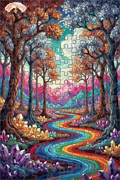 Teona Ahşap لغز خشبي بإطار مزدوج الطبقات من مجموعة غابة الكريستال الغامضة، 15...