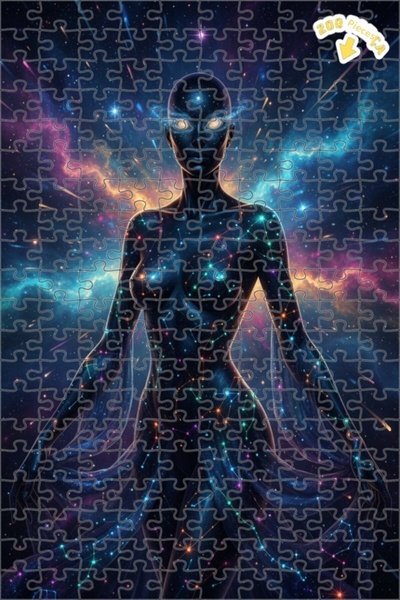 Teona Ahşap لغز خشبي بتصميم الآلهة الكونية بمظهر الألوان المائية، لغز خشبي بإ...