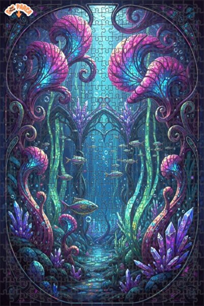 Teona Ahşap لغز خشبي بتصميم ملكية الغواصات السحرية مع طباعة رقمية 500 قطعة 50×30