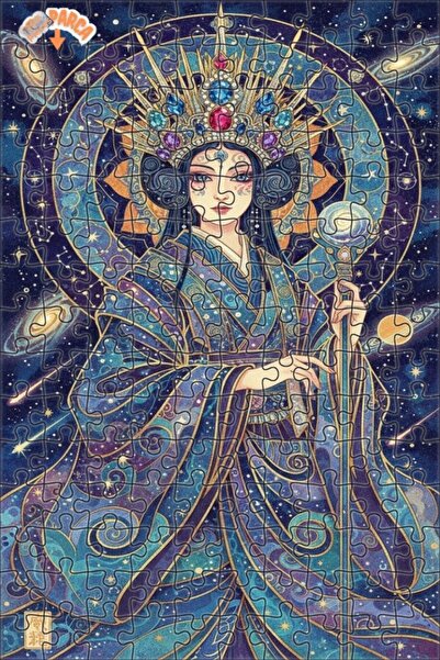 Teona Ahşap لغز خشبي بمظهر لوحة زيتية لملكة الفضاء، لغز خشبي بإطار مزدوج الطب...