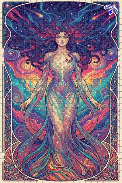 Teona Ahşap لوحة فنية بتأثير الألوان المائية تصور نغمة السماء، لغز خشبي بإطار...