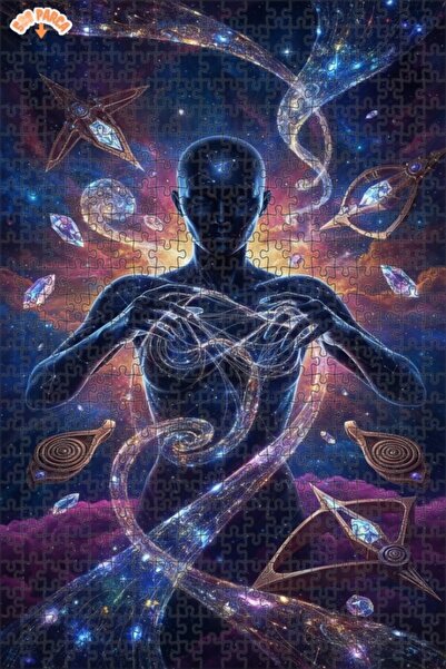 Teona Ahşap لغز خشبي بإطار ذو طابقين بتصميم نجمي يصور الإبداع الكوني 500 قطعة...