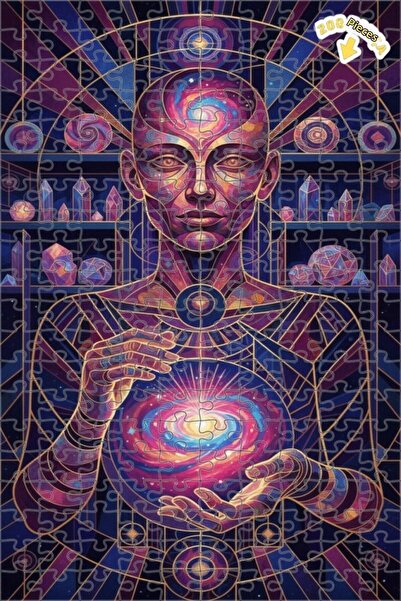 Teona Ahşap لغز فني بمظهر الرسم المائي للمرأة الحكيمة في قلب الكون 200 قطعة 2...