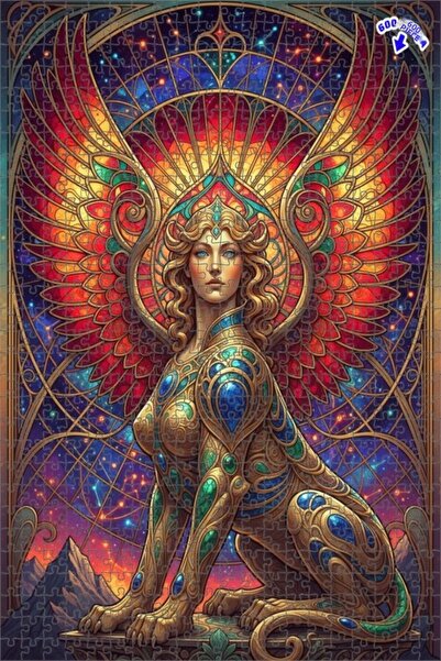 Teona Ahşap لغز خشبي بإطار مزدوج الطبقات من طراز السفنكس السماوي 600 قطعة 50x35