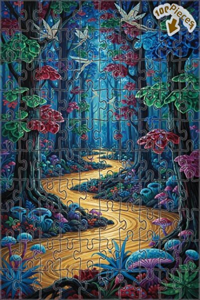 Teona Ahşap لغز خشبي مؤطر بطبقتين بمظهر لوحة زيتية من حكاية الغابة السحرية 10...