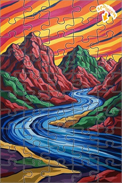 Teona Ahşap لغز فني بمظهر لوحة زيتية لمنظر الوادي المذهل 50 قطعة 15×25