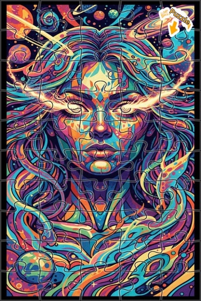 Teona Ahşap لغز خشبي بإطار مزدوج الطبقات بتصميم رحلة فضائية للنساء من كوزميك،...