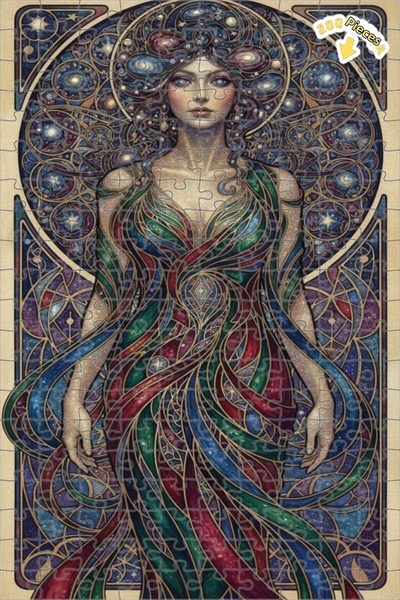 Teona Ahşap لغز خشبي بإطار ذو طابقين بتصميم فني تجريدي لسيدة الكون 200 قطعة 2...