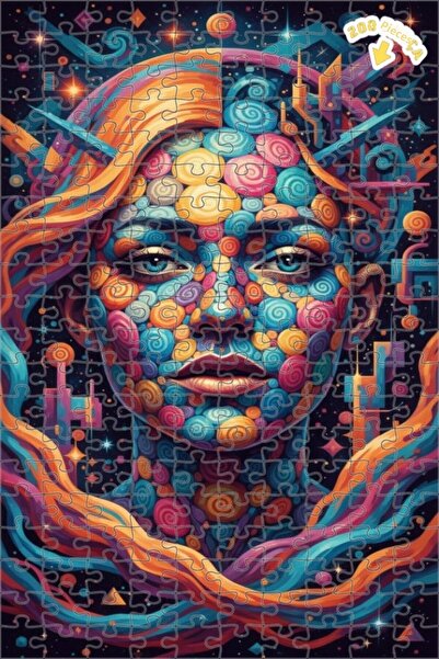 Teona Ahşap لغز خشبي ملون بتصميم حلزوني للوجه مع إطار مزدوج الطبقات 200 قطعة ...