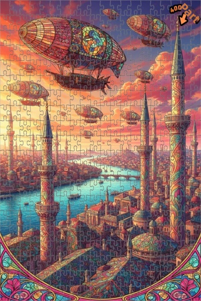 Teona Ahşap لغز خشبي بإطار مزدوج الطبقات بمظهر لوحة زيتية على طراز ستيمبانك، ...