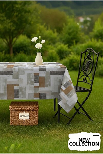 Soft Kare Pvc Fiber Tablecloth – Wipeable, Waterproof, Modern Pattern, for Ki...