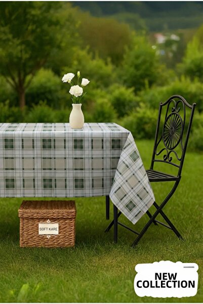 Soft Kare Pvc Fiber Tablecloth – Wipeable, Waterproof, Modern Pattern, for Ki...