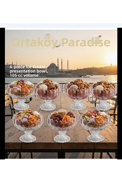 ORTAKÖY CENNETİ 6 Pieces of Ice Cream Bowls, Snack Bowls, Candy Bowls, Standi...