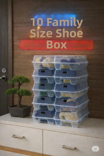 wilseder Family Size Transparent Shoe Box, Shoe Organizer