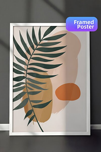 Postifull Pictură înrămată cu ramă Abstract Branch, cadru alb și poster, pict...