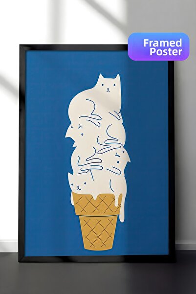 Postifull Черна рамка за снимка, постер и комплект рамки, котки, серия „Сладо...