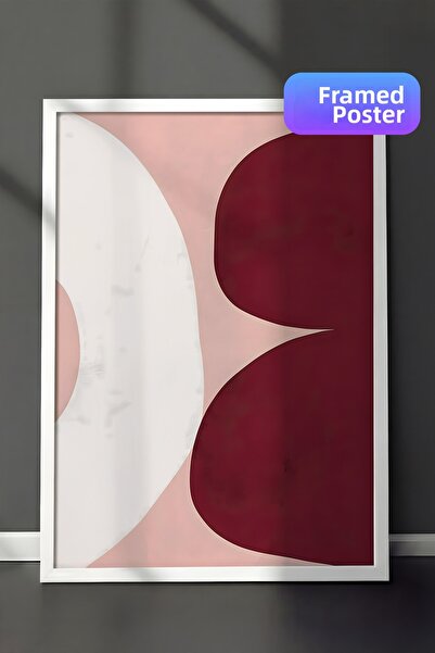 Postifull Tablou cu rama alba, pictura de perete, forme asimetrice nr.1 seria...