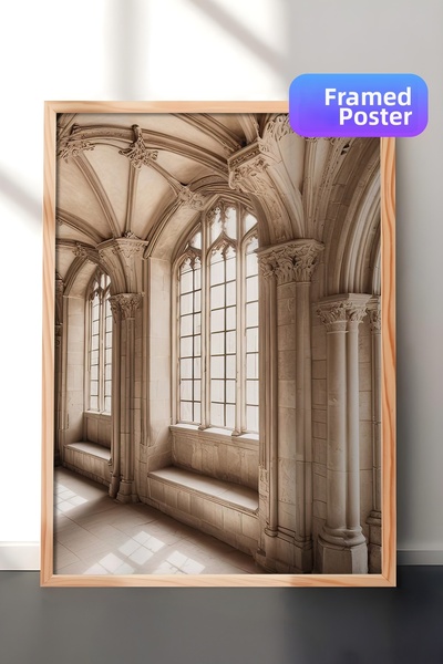 Postifull Pictură înrămată Castle Sunlight, cadru din lemn și poster, pictură...