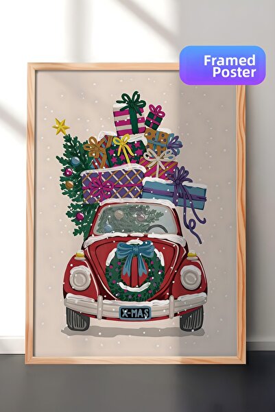 Postifull Εικόνα με ξύλινο πλαίσιο, Πρωτοχρονιάτικη αφίσα, Πρωτοχρονιάτικη δι...