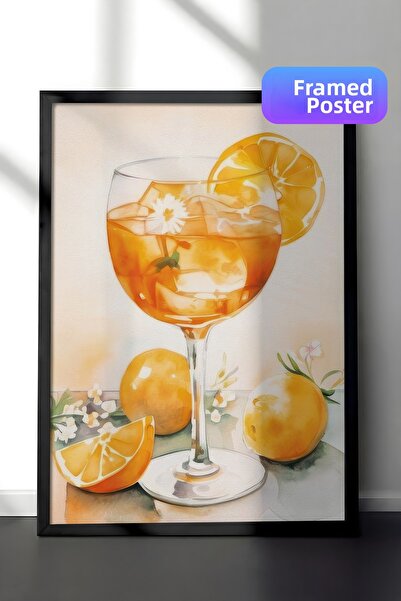 Postifull Εικόνα Aperol Art με κορνίζα, μαύρο πλαίσιο και αφίσα, κάθετη ζωγρα...