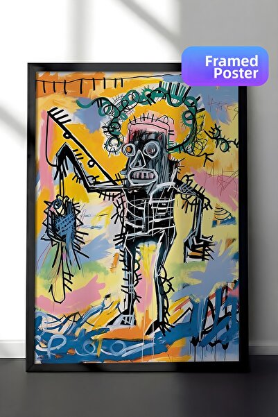 Postifull Tablou cu rama neagra, set de postere si rame, seria Electric fish ...