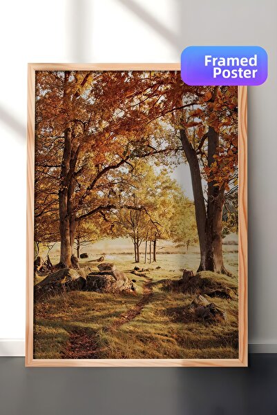 Postifull Ζωγραφική σε καμβά Warm Grove με κορνίζα, Ξύλινο πλαίσιο και αφίσα,...