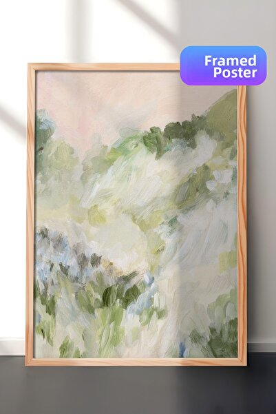 Postifull Pictură înrămată cu peisaj de primăvară abstract, pictură verticală...