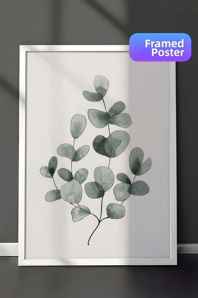 Postifull Pictură înrămată cu eucalipt nr. 1, cadru alb și poster, pictură de...