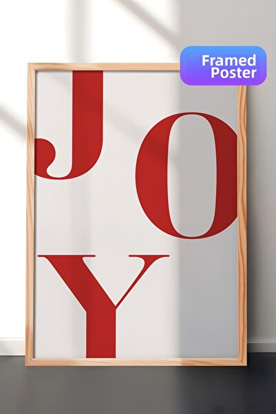 Postifull Pictură de Crăciun Joy in Red, cadru din lemn și poster, pictură ve...