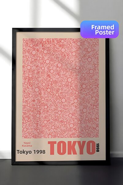 Postifull Tablou cu rama neagra, set de postere si rame, Yayoi Kusama - Seria...