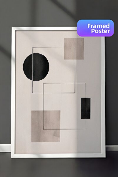 Postifull Forme grafice No6 Pictură înrămată, cadru alb și poster, pictură de...