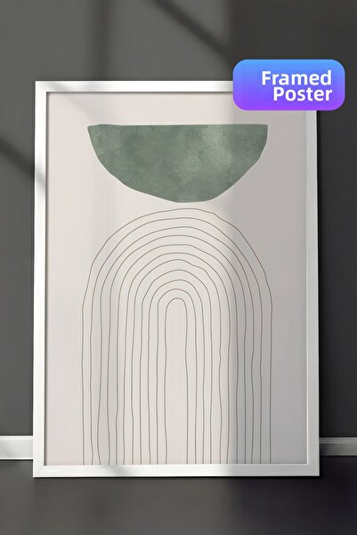 Postifull Ilustrație Green Arch No1 Pictură înrămată, pictură verticală pe pe...