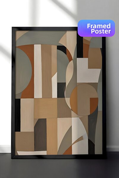 Postifull Tablou cu ramă neagră, set de postere și rame, Painted Shapes No1 C...