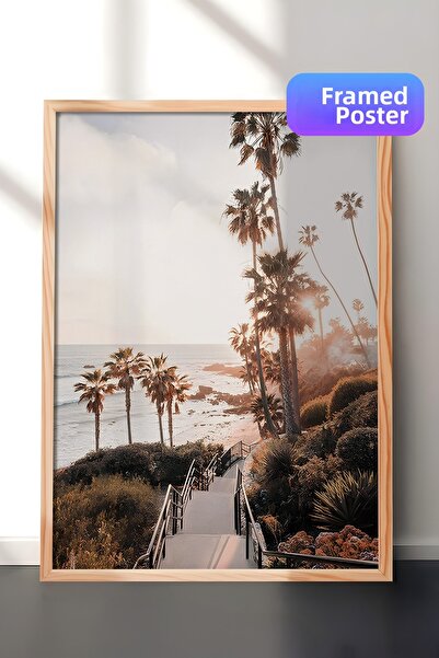 Postifull Pictură înrămată din Laguna Beach, California, pictură verticală pe...