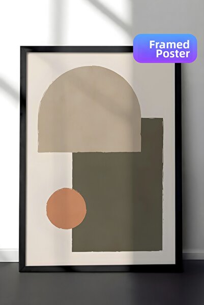 Postifull Black Framed Painting, Poster and Frame Set, Earthy Geometrics No2 ...