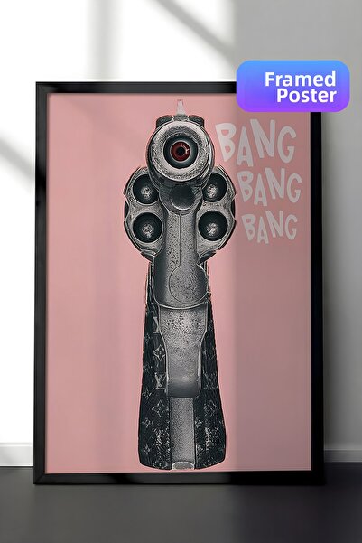 Postifull Tablou cu ramă neagră, set de postere și rame, Bang, Bang, Bang Com...