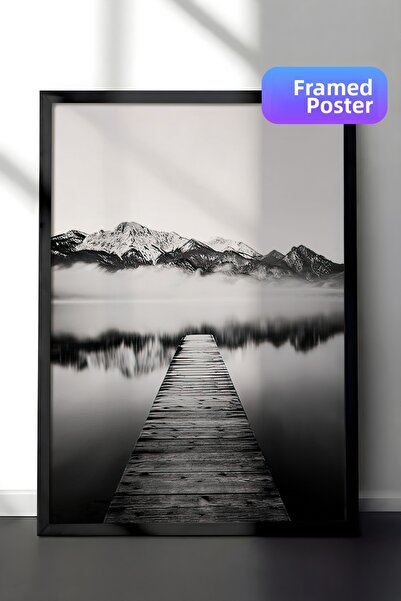 Postifull Pictură înrămată Jetty on the Lake, cadru negru și poster, pictură ...