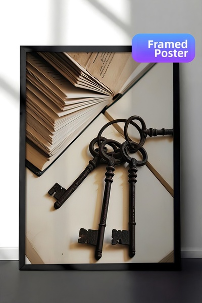 Postifull Πίνακας με κορνίζα The Keys, Μαύρος κορνίζα και αφίσα, Κάθετη ζωγρα...