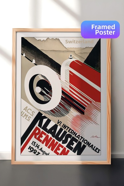 Postifull Vintage Racing ζωγραφική με κορνίζα, ξύλινο πλαίσιο και αφίσα, ζωγρ...